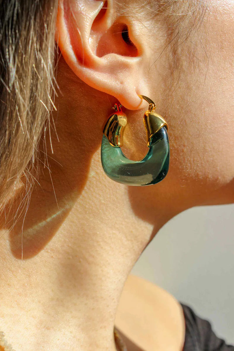 Kira  Hoop Earrings/GREEN