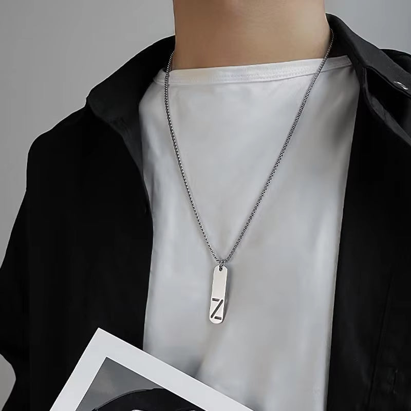Silver-Plated Initial Letter Pendant Necklace