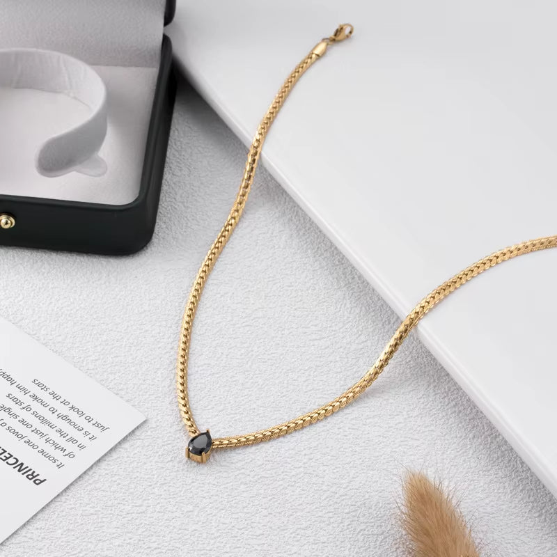 Fashion  PVD  Gold-Plated Stainless Steel Necklace