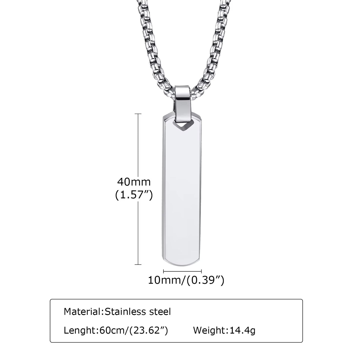 Fashion Custom Stainless Steel Silver &amp; Black Pendant Necklace – Sleek and Modern Design