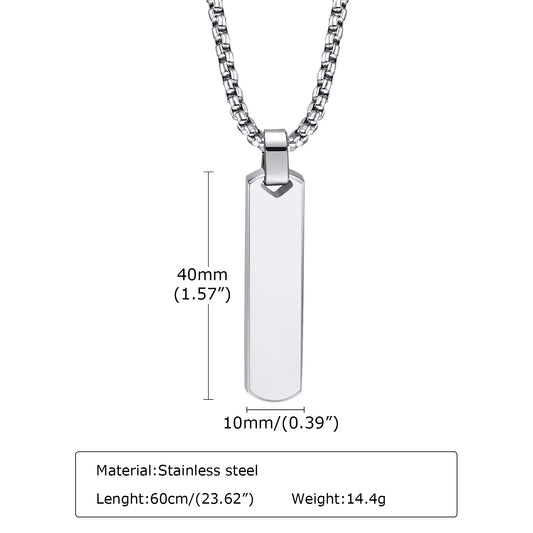 Fashion Custom Stainless Steel Silver &amp; Black Pendant Necklace – Sleek and Modern Design