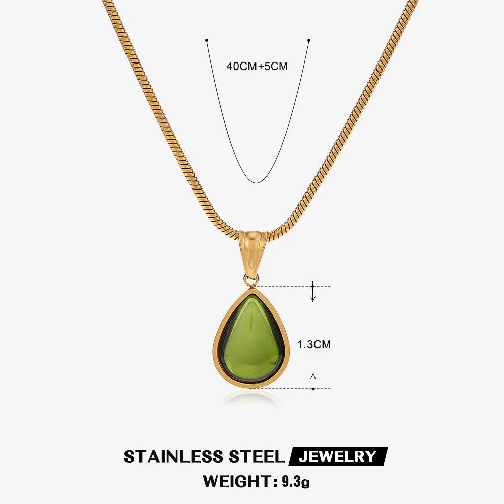 French Retro Water Drop Pendant Necklace