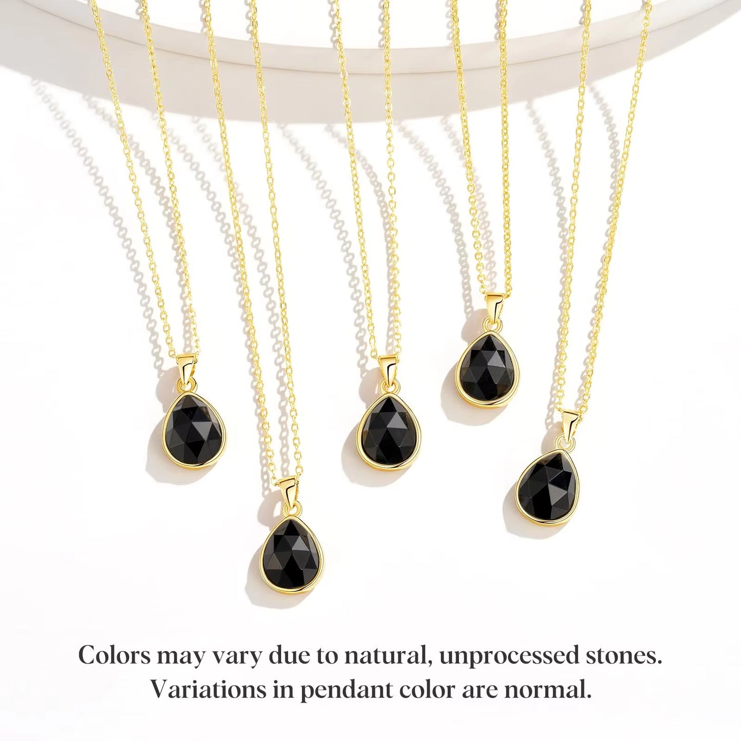 NATURAL STONE PENDANT NECKLACE (BLACK)