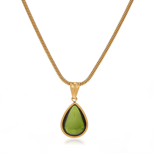 French Retro Water Drop Pendant Necklace