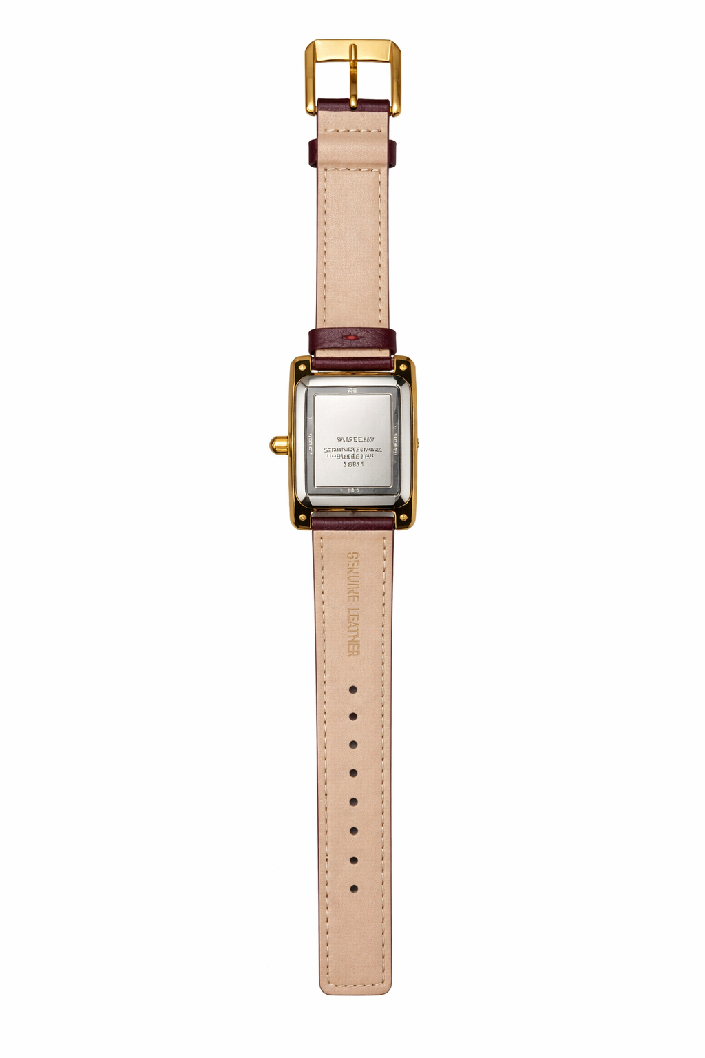 IEKE VINTAGE Wine Dial Leather Watch