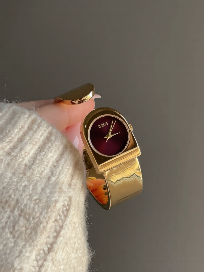 IEKKE Gold Cuff Watch