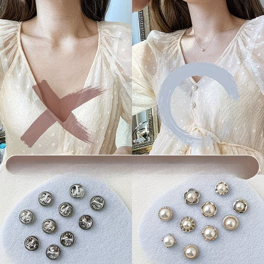 Dupatta & Hijab Pin Set | Button Brooch Safety Pins for Women’s Clothing