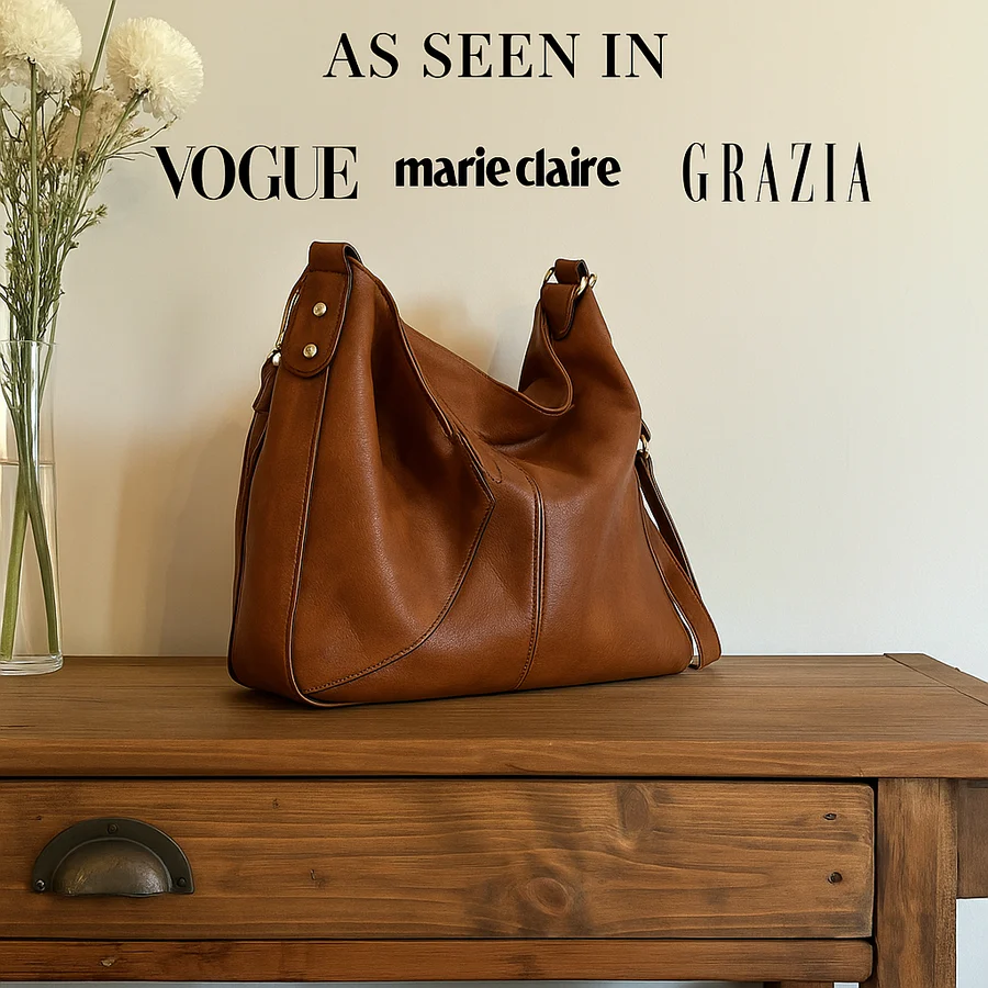 Luxury Leather Hobo Anti-Theft Handbag + Free Pouch Wallet