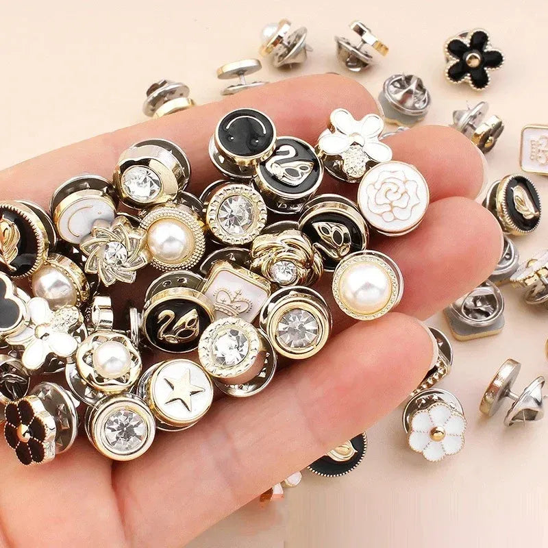 Dupatta & Hijab Pin Set | Button Brooch Safety Pins for Women’s Clothing