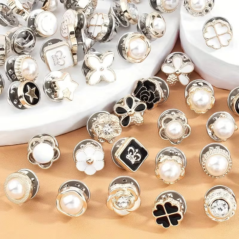 Dupatta & Hijab Pin Set | Button Brooch Safety Pins for Women’s Clothing